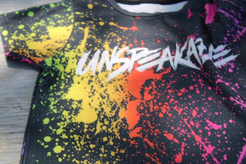 Unspeakable Black Splatter T-Shirt, size unknown youth m